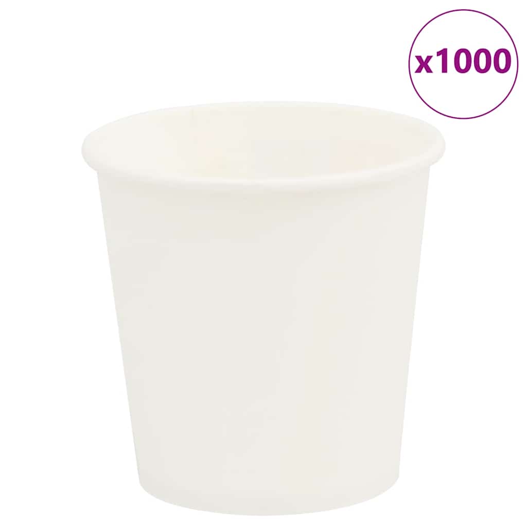 vidaXL Tasses à café en papier 1000 pcs 4oz 100ml blanc