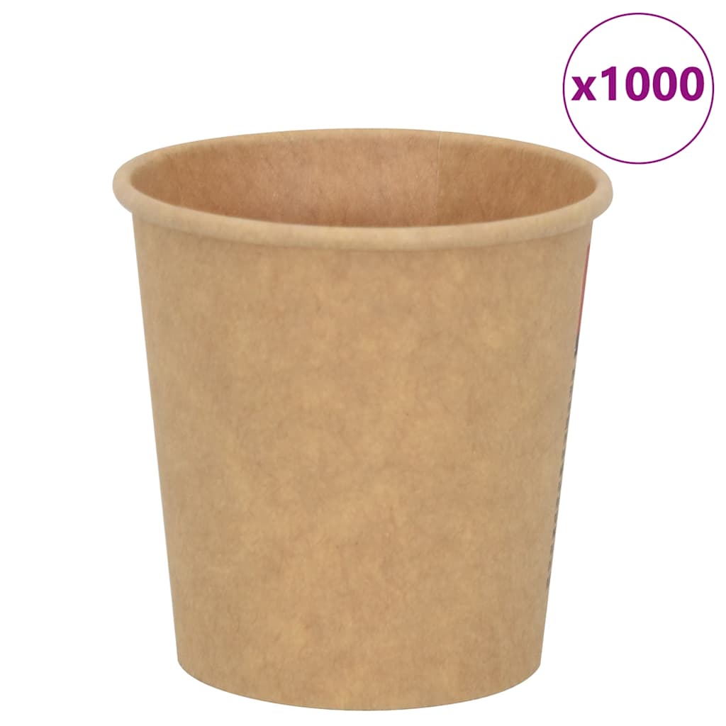 vidaXL Tasses à café en papier 1000 pcs 4oz 100ml marron
