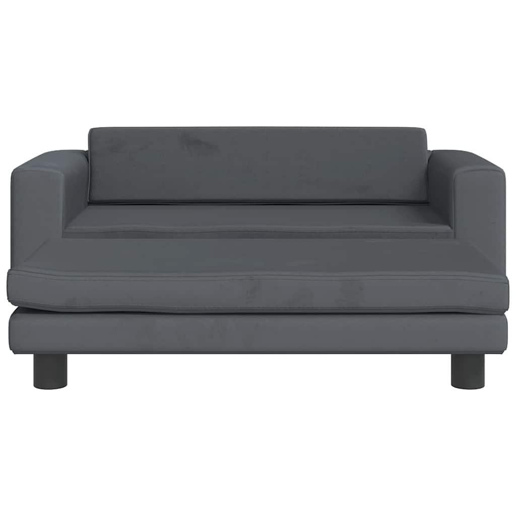 vidaXL Lit pour chien avec extension gris foncé 100x50x30 cm velours - Image 3