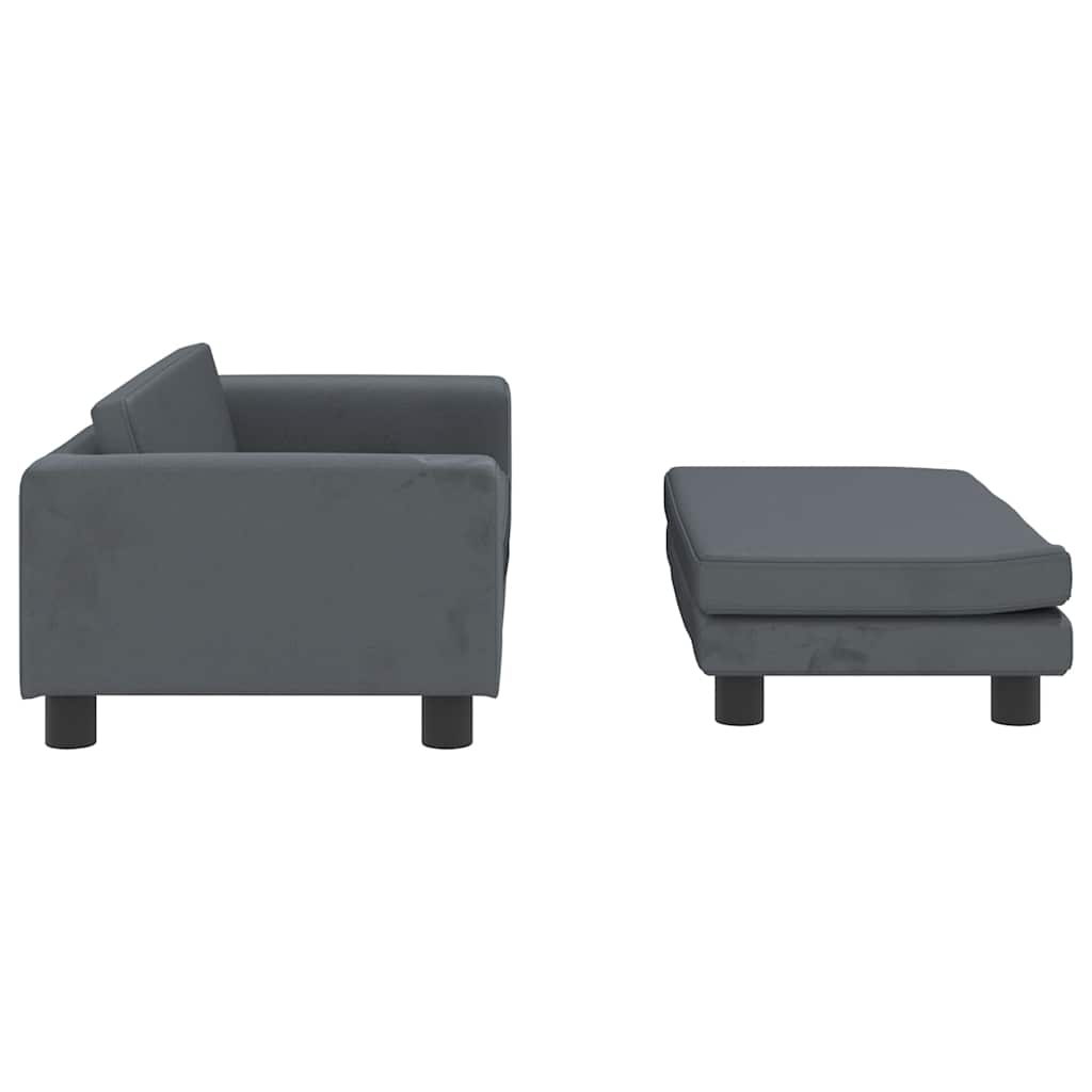 vidaXL Lit pour chien avec extension gris foncé 100x50x30 cm velours - Image 4