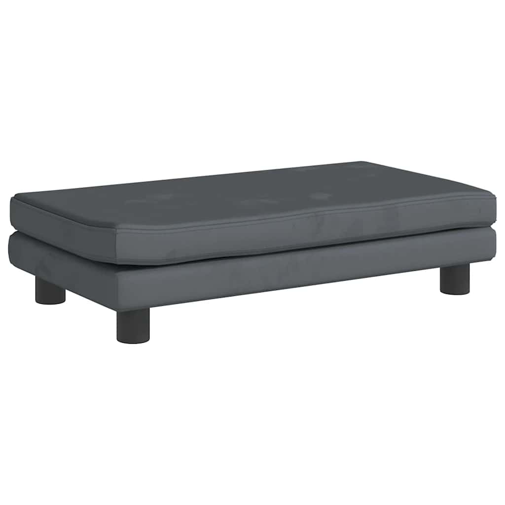 vidaXL Lit pour chien avec extension gris foncé 100x50x30 cm velours - Image 6