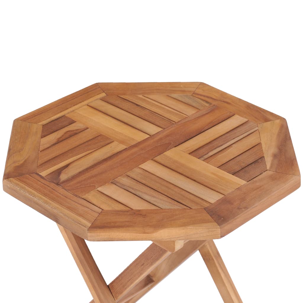 vidaXL Table pliable de jardin 45x45x45 cm Bois de teck solide - Image 5