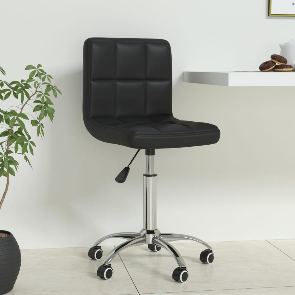 vidaXL Chaise de bureau pivotante Noir Similicuir
