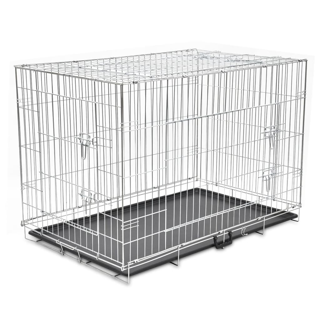 vidaXL Jaula para perros plegable de metal XXL