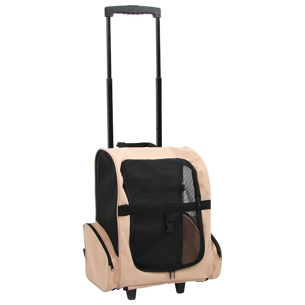 Carro plegable para mascotas multiusos beige