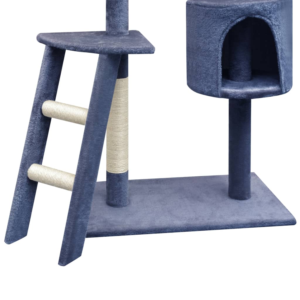 vidaXL Rascador para gatos poste rascador de sisal 150 cm azul oscuro - Image 3