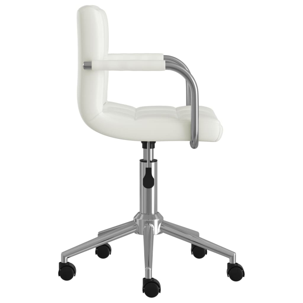 vidaXL Silla de oficina giratoria de cuero sintético blanco - Image 4