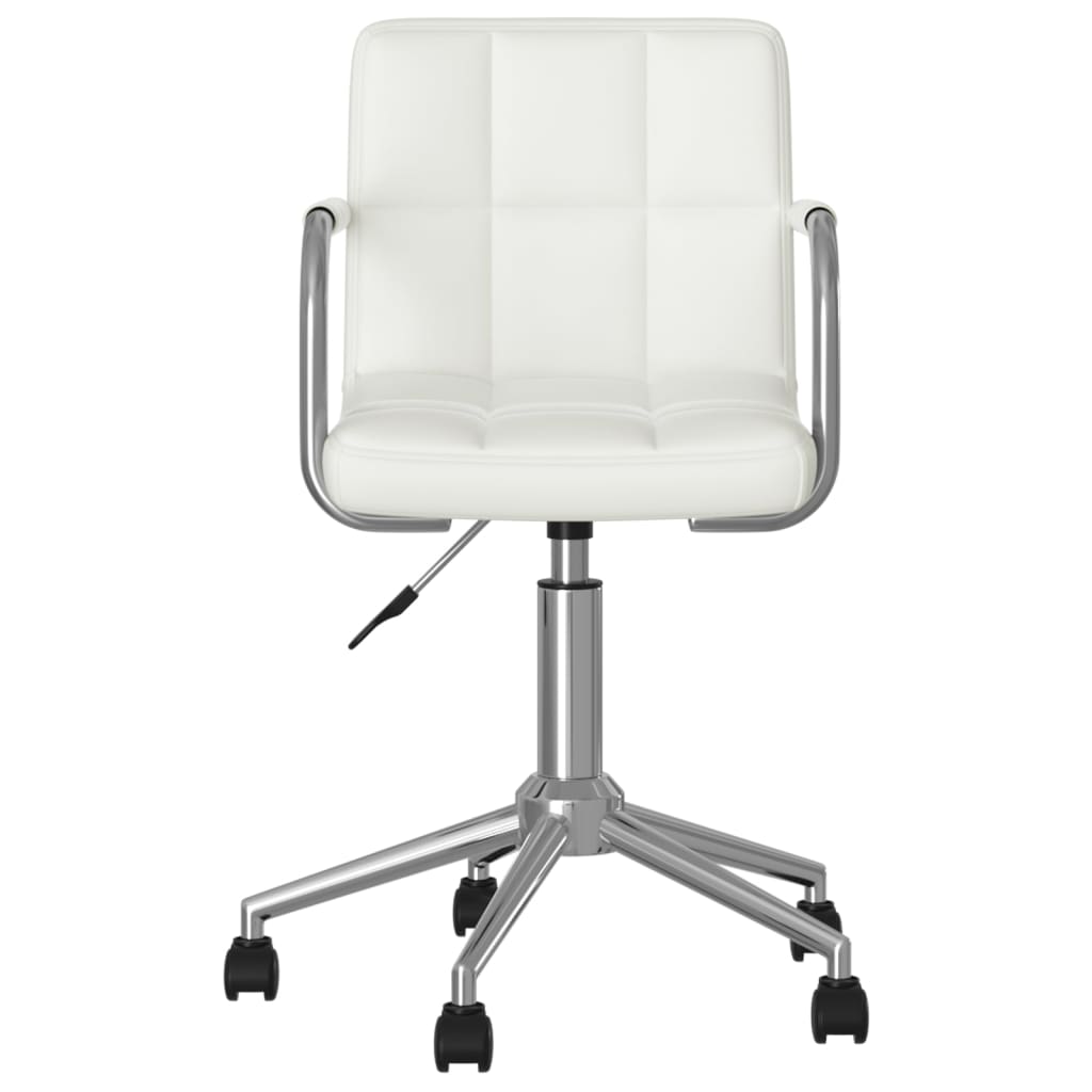 vidaXL Silla de oficina giratoria de cuero sintético blanco - Image 3