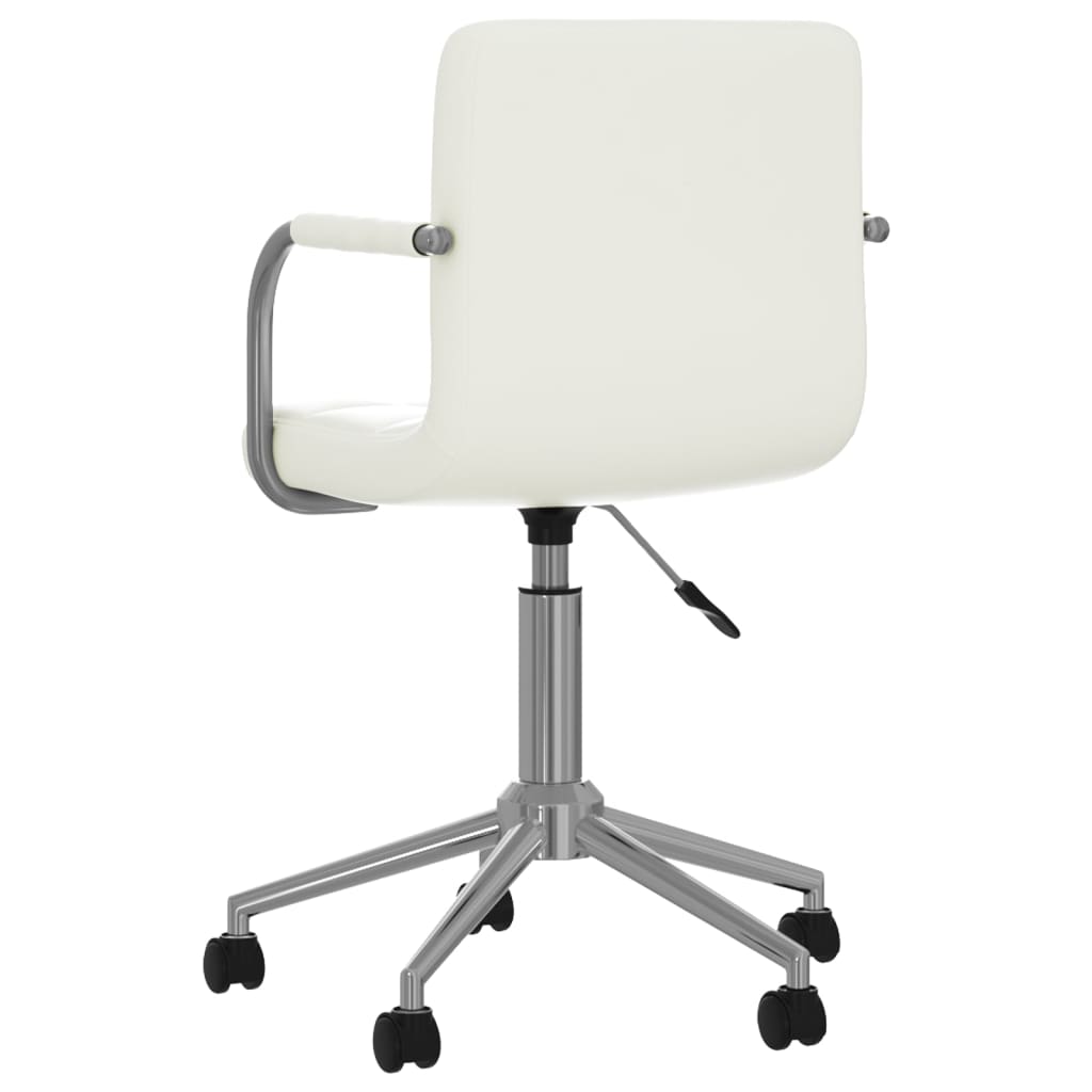 vidaXL Silla de oficina giratoria de cuero sintético blanco - Image 5