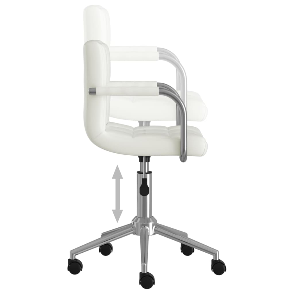 vidaXL Silla de oficina giratoria de cuero sintético blanco - Image 6