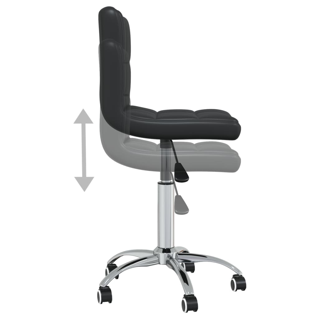 vidaXL Silla de oficina giratoria de cuero sintético negro - Image 6
