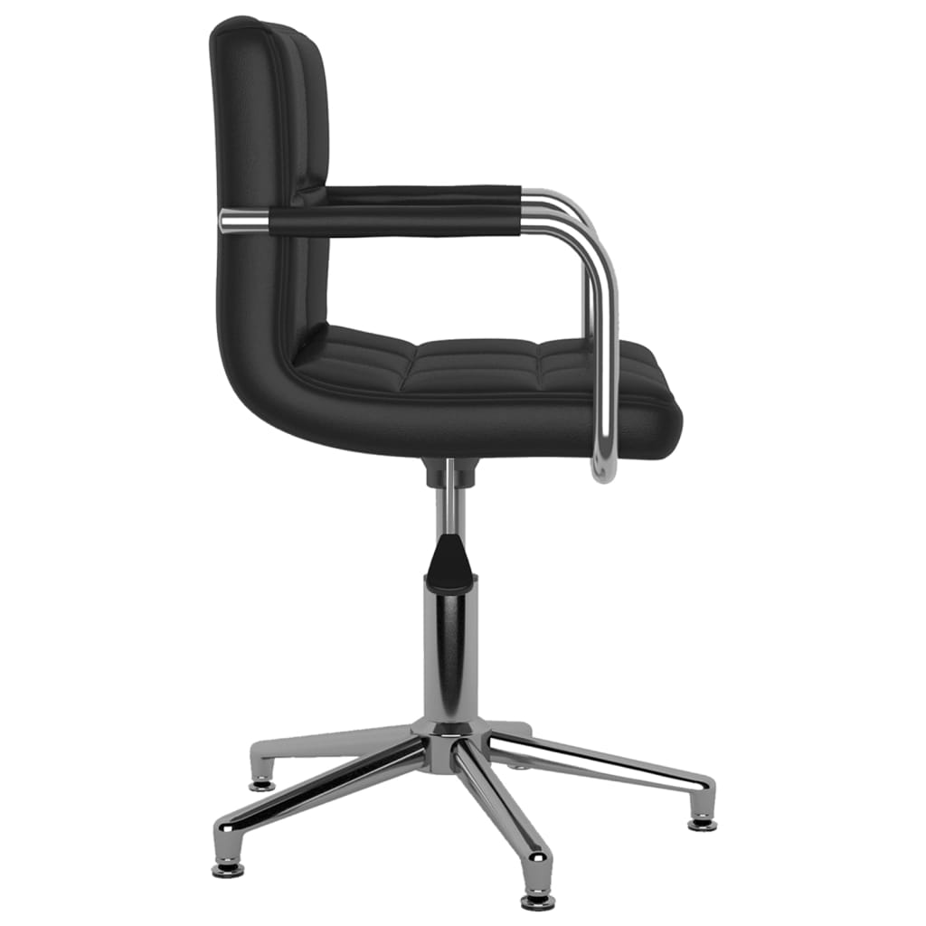 vidaXL Silla de oficina giratoria de cuero sintético negro - Image 4