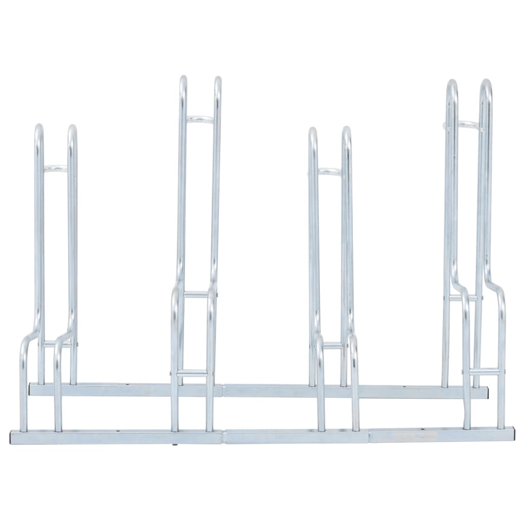 vidaXL Soporte para 4 bicicletas suelo independiente acero galvanizado - Image 3