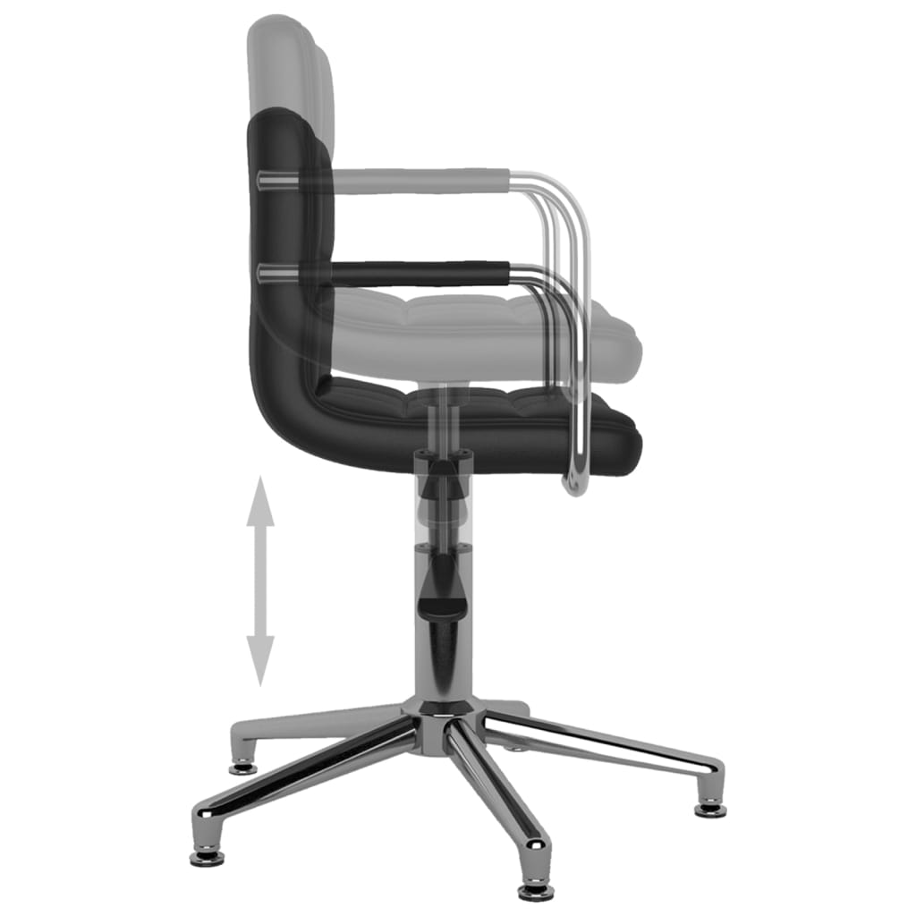 vidaXL Silla de oficina giratoria de cuero sintético negro - Image 6