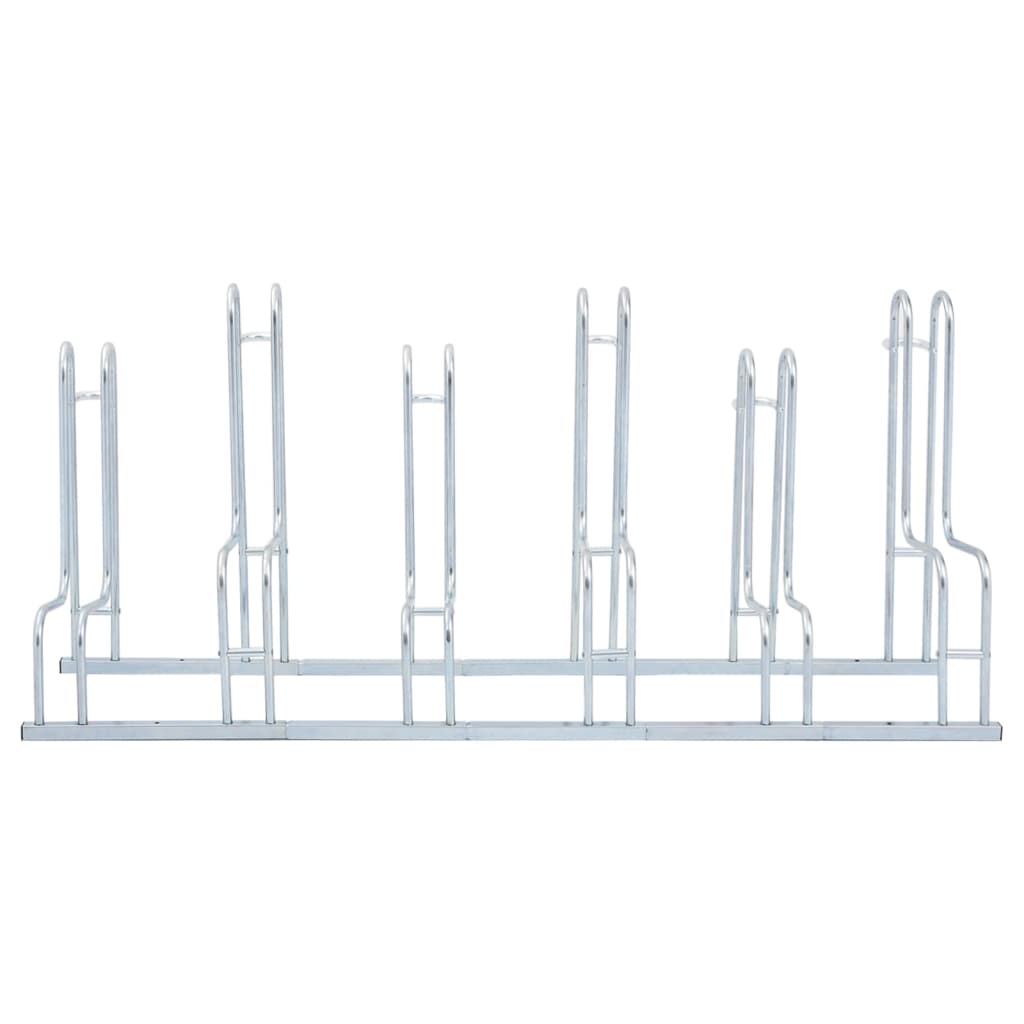 vidaXL Soporte para 6 bicicletas suelo independiente acero galvanizado - Image 3