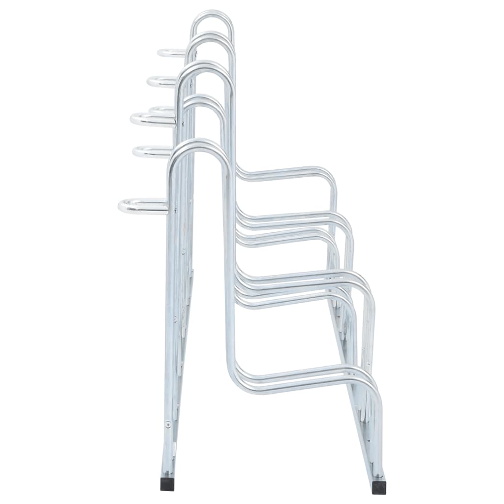 vidaXL Soporte para 6 bicicletas suelo independiente acero galvanizado - Image 4