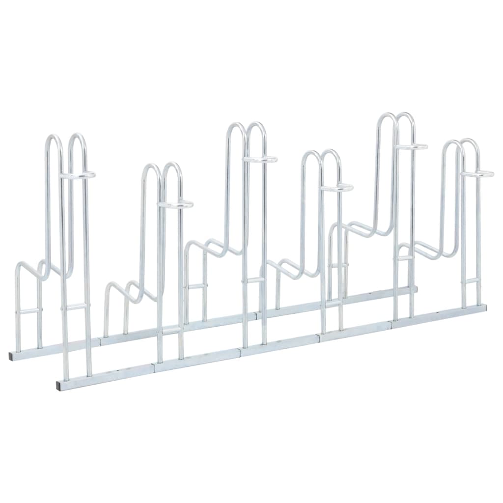 vidaXL Soporte para 6 bicicletas suelo independiente acero galvanizado - Image 5