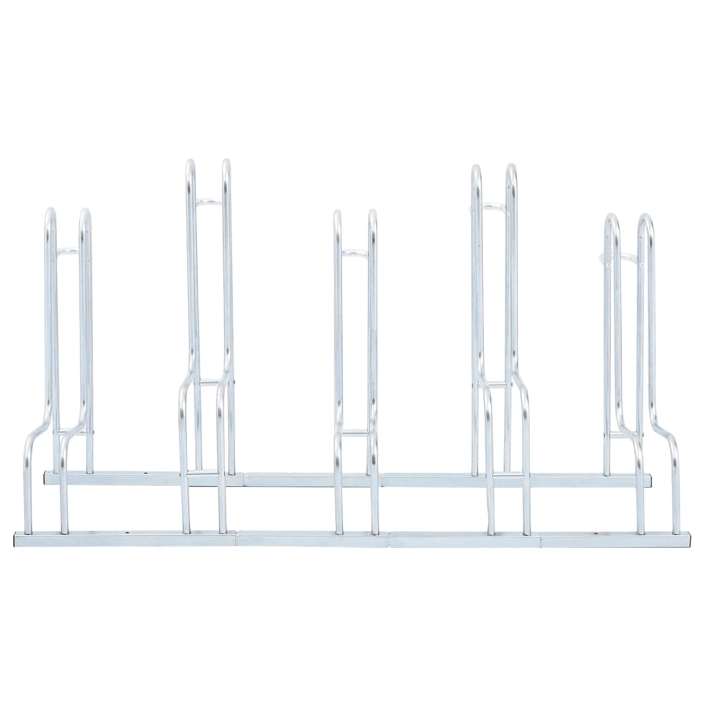 vidaXL Soporte para 5 bicicletas suelo independiente acero galvanizado - Image 3