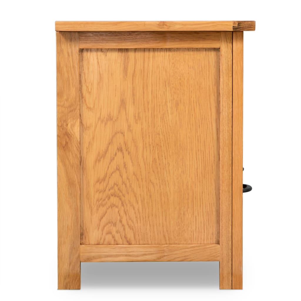 vidaXL Mueble para TV madera maciza de roble 90x35x48 cm - Image 4