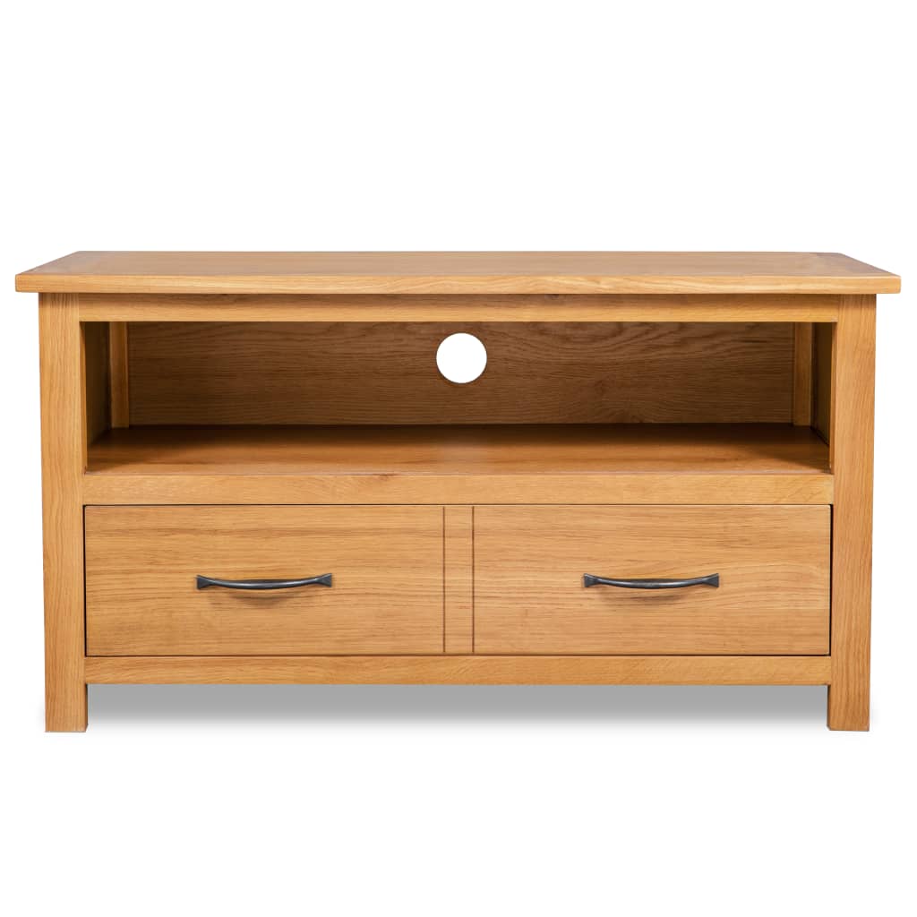 vidaXL Mueble para TV madera maciza de roble 90x35x48 cm - Image 3
