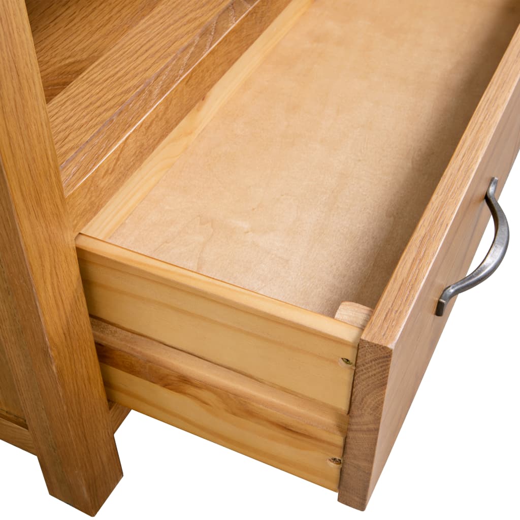 vidaXL Mueble para TV madera maciza de roble 90x35x48 cm - Image 6