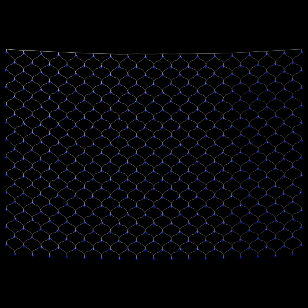 vidaXL LED-Lichternetz Blau 3x3 m 306 LEDs Indoor Outdoor - Image 4