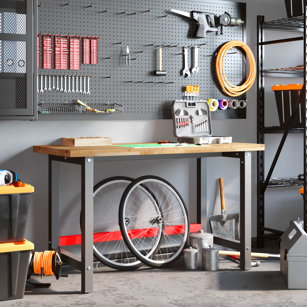 vidaXL Werkbank 140x60x83 cm Massivholz Akazie Rechteckig - Image 3