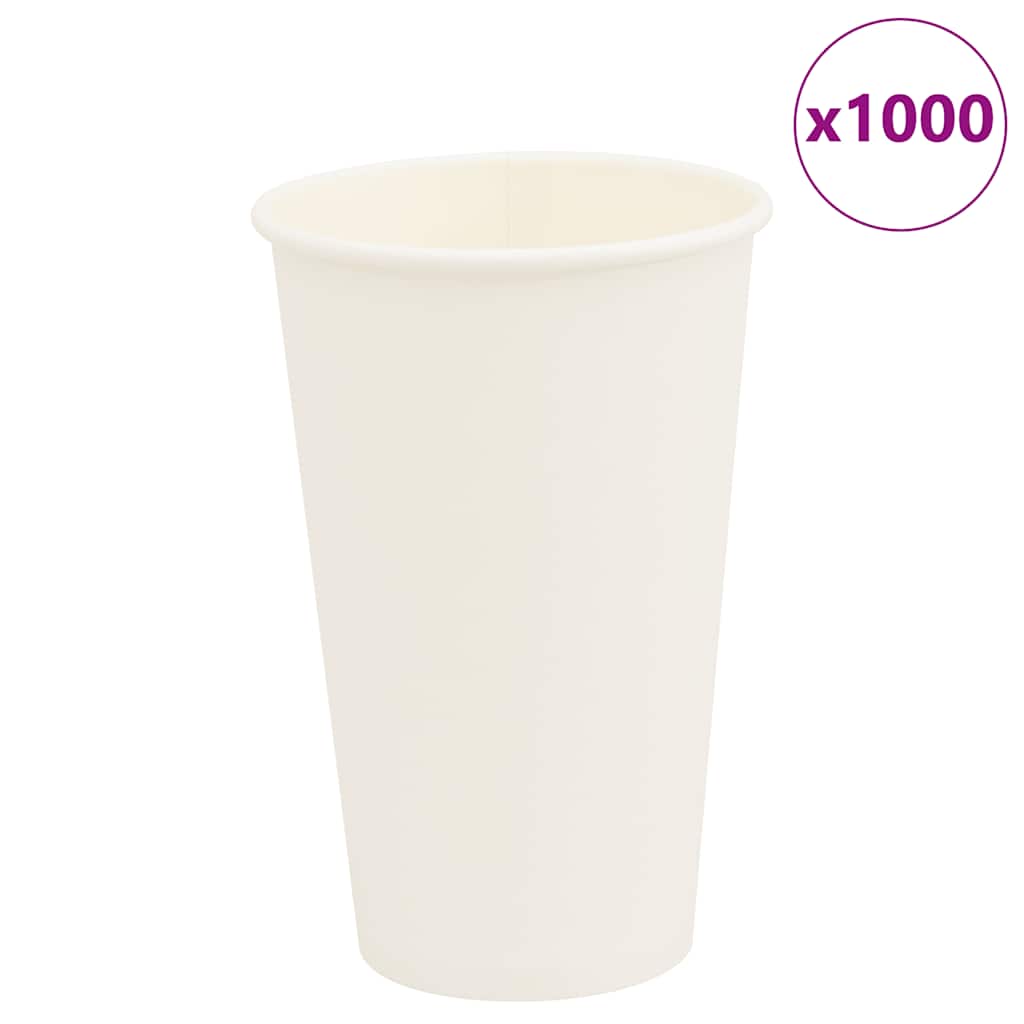 vidaXL Pappbecher 1000 Stk. 16oz 400ml Weiß