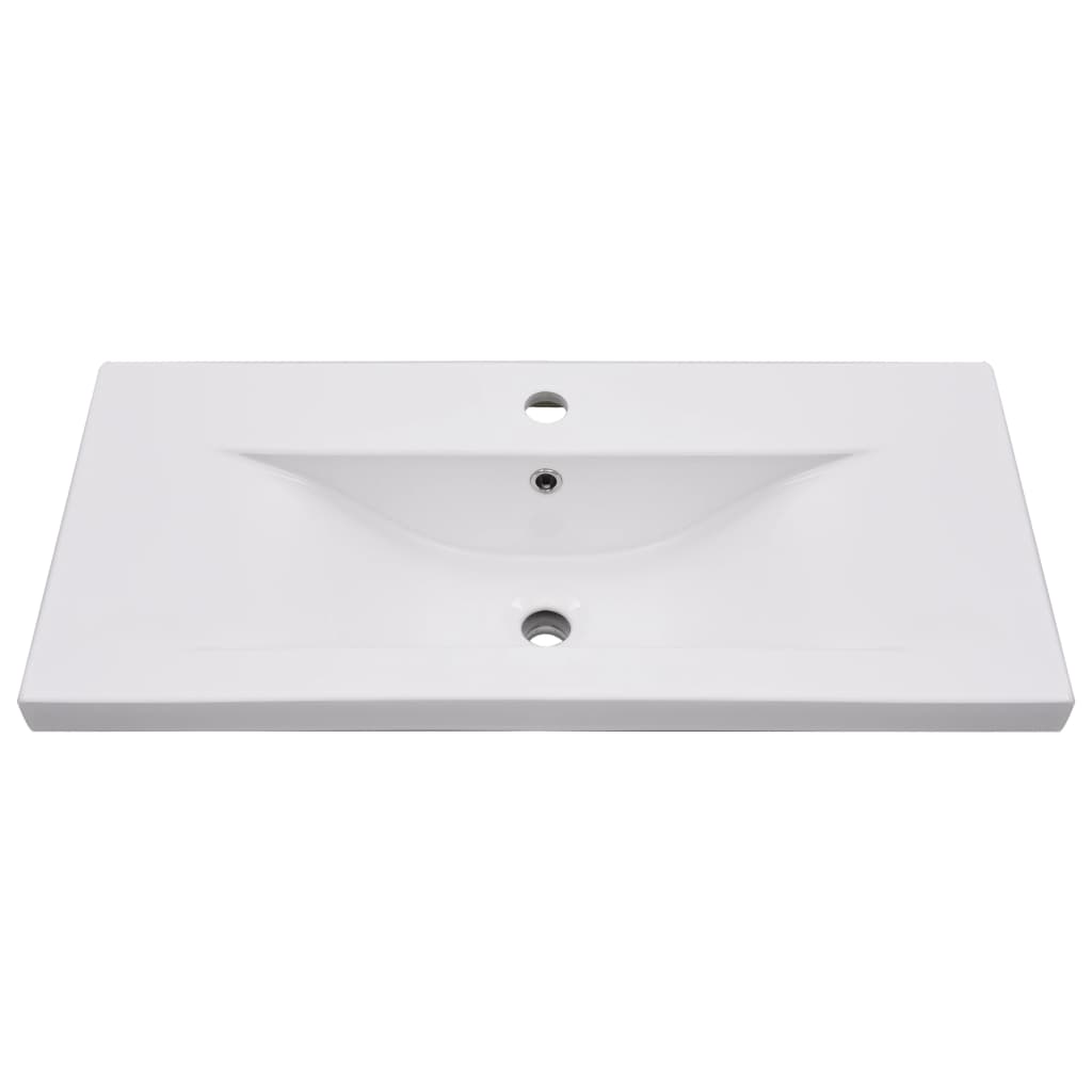 vidaXL Einbauwaschbecken 81x39,5x18,5 cm Keramik Weiß - Image 3