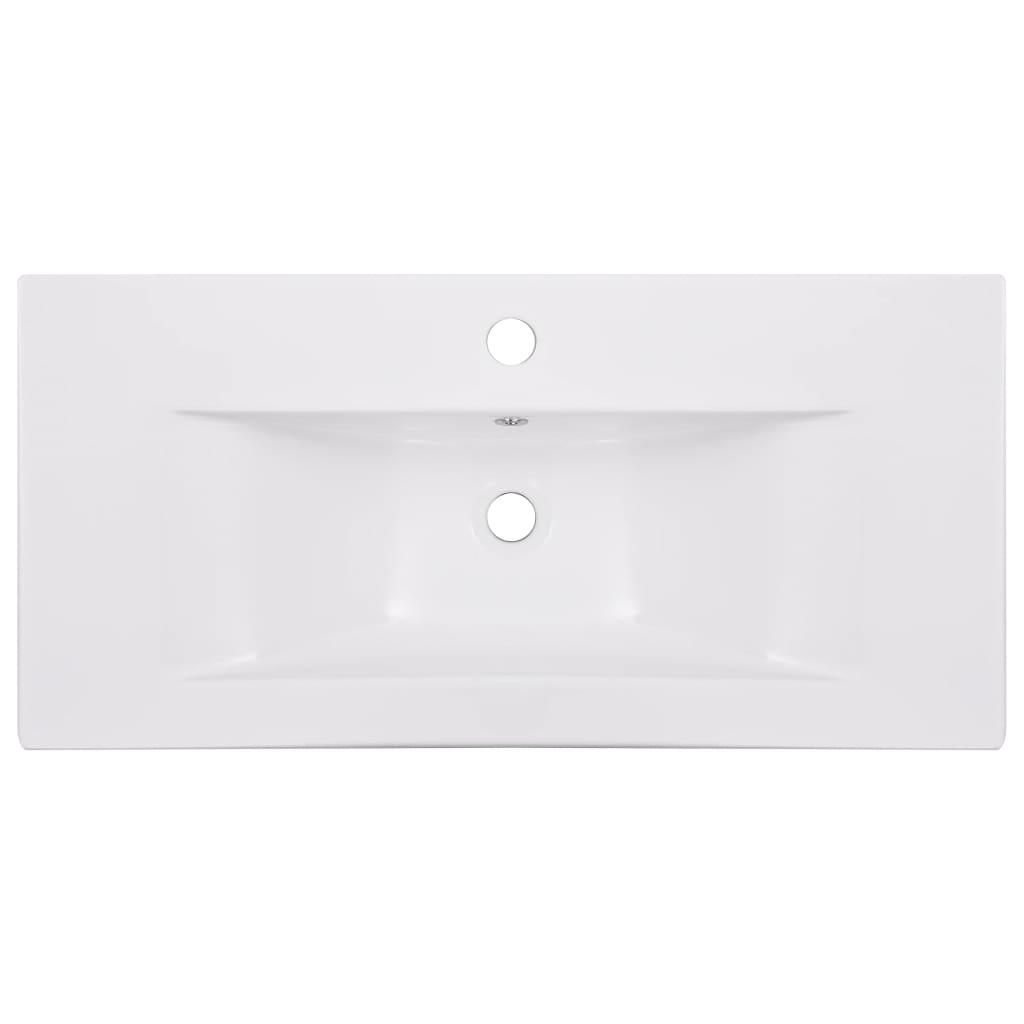 vidaXL Einbauwaschbecken 81x39,5x18,5 cm Keramik Weiß - Image 4