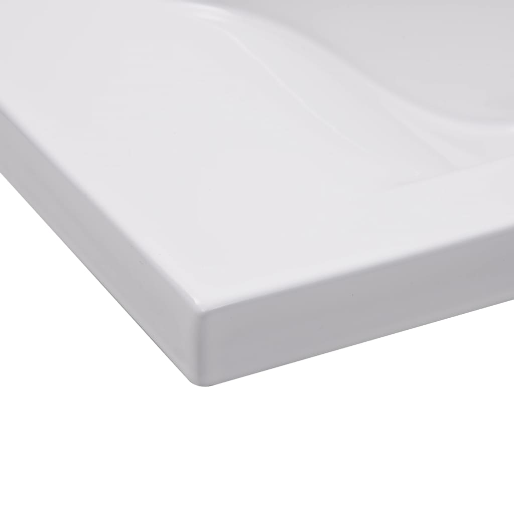 vidaXL Einbauwaschbecken 81x39,5x18,5 cm Keramik Weiß - Image 5
