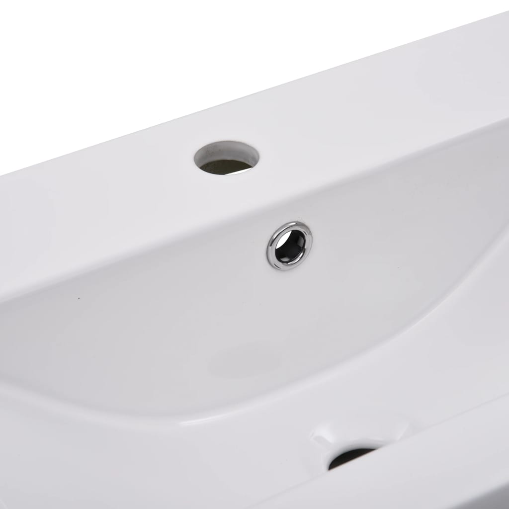 vidaXL Einbauwaschbecken 81x39,5x18,5 cm Keramik Weiß - Image 6