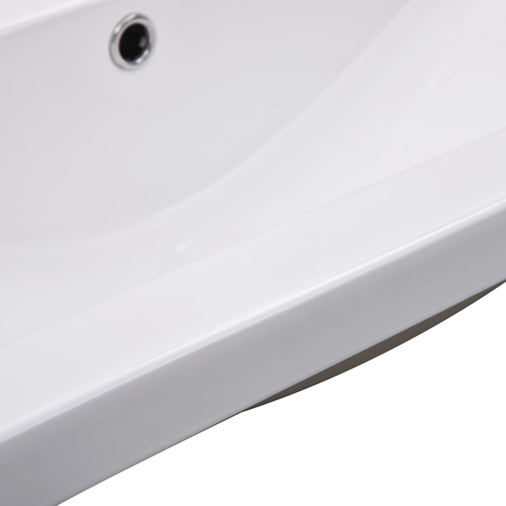 vidaXL Einbauwaschbecken 91x39,5x18,5 cm Keramik Weiß - Image 5