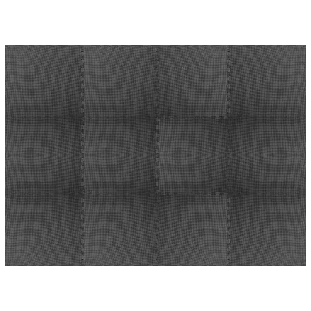 vidaXL Bodenmatten 12 Stk. 4,32 m² EVA-Schaumstoff Schwarz - Image 3