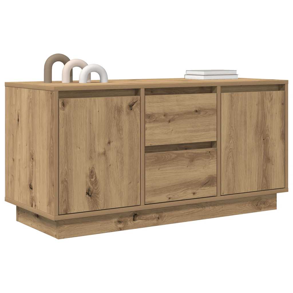 vidaXL Mueble de TV con luces LED roble artesanal 100x41x50 cm - Image 5