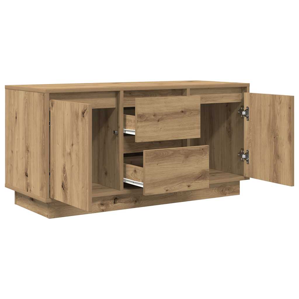 vidaXL Mueble de TV con luces LED roble artesanal 100x41x50 cm - Image 6