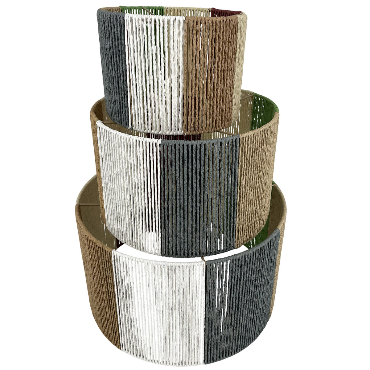 Paralume Home ESPRIT Multicolore Metallo Fibra Naturale Città 52 x 52 x 31 cm (3 Pezzi)