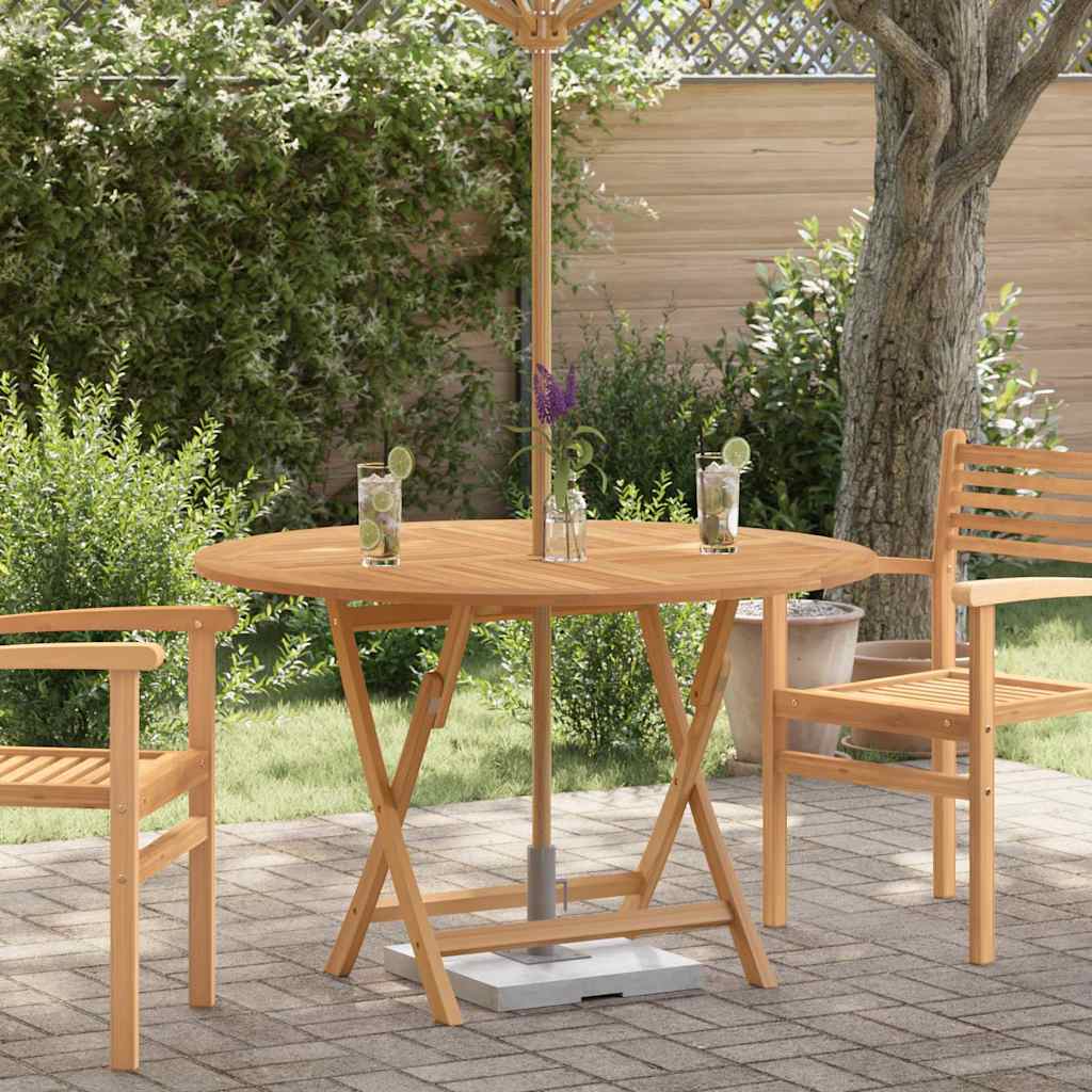 vidaXL Table pliable de jardin Ø 110x75 cm bois massif de teck