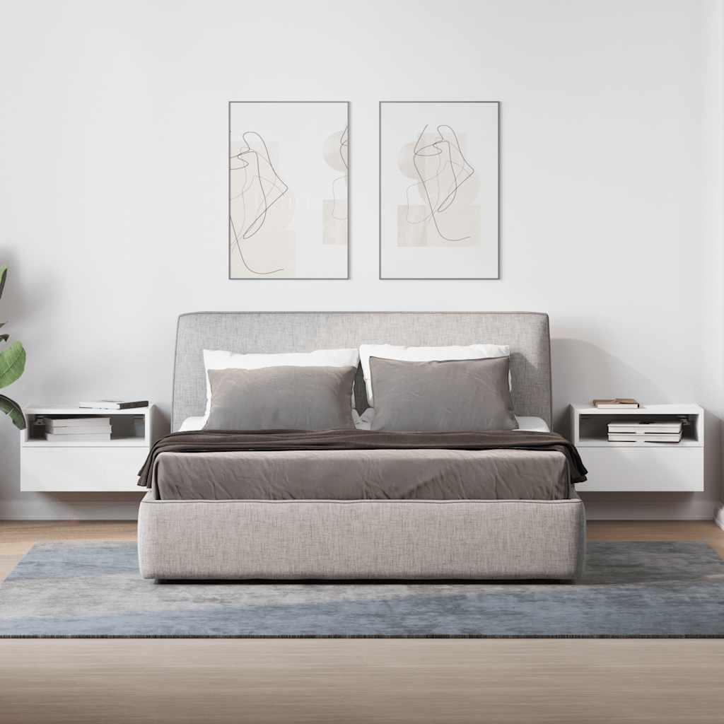 vidaXL Wand-Nachttische 2 Stk. Weiß 45x26x28,5 cm - Image 3