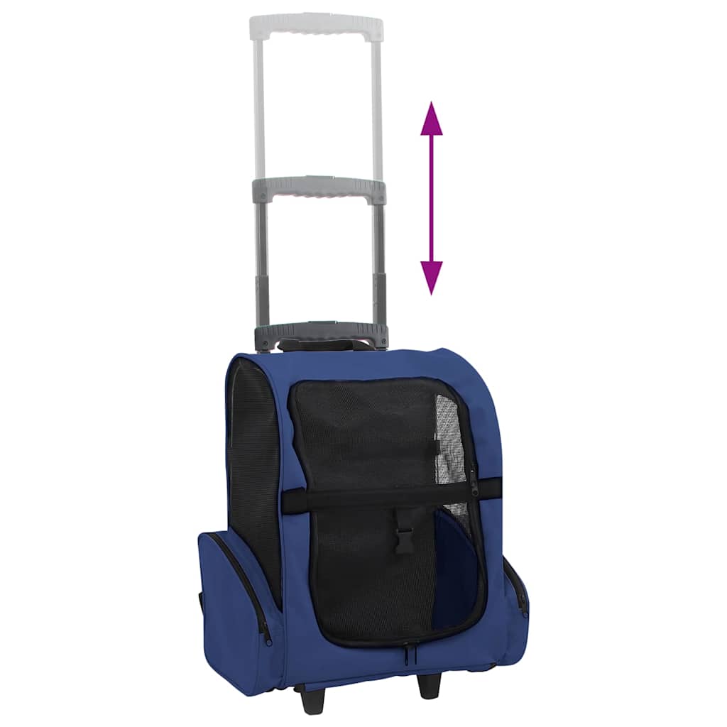 vidaXL Trolley für Haustiere 3-in-1 Faltbar Blau - Image 5