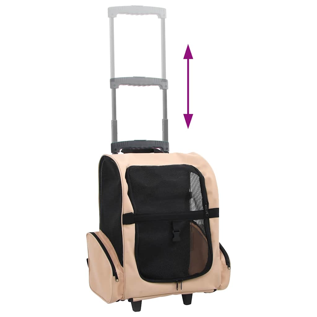 vidaXL Trolley für Haustiere 3-in-1 Faltbar Beige - Image 5