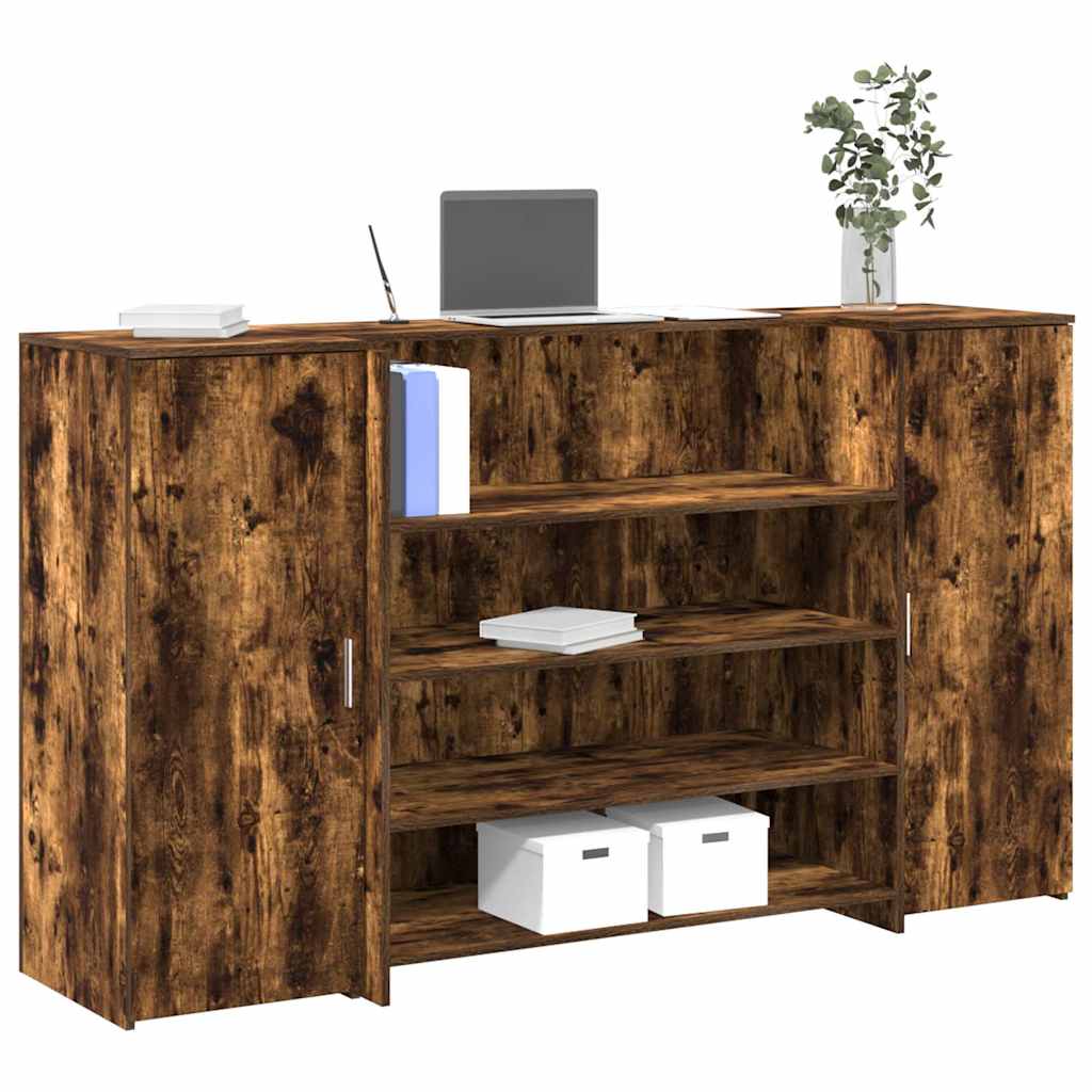 vidaXL Empfangstheke Räuchereiche 180x50x103,5 cm Holzwerkstoff