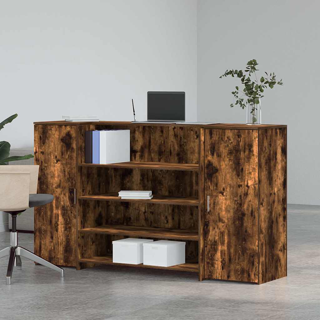 vidaXL Empfangstheke Räuchereiche 180x50x103,5 cm Holzwerkstoff - Image 3