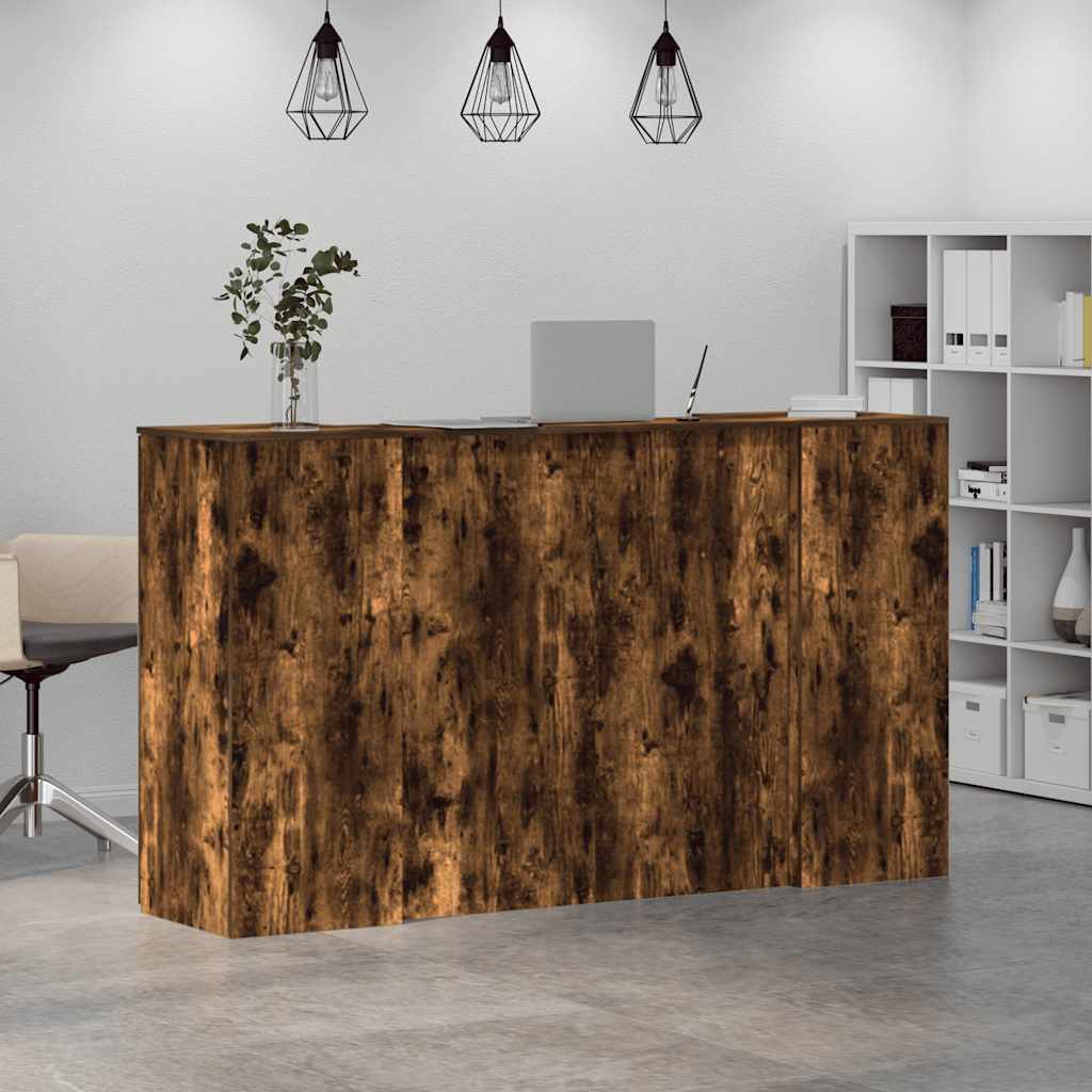 vidaXL Empfangstheke Räuchereiche 180x50x103,5 cm Holzwerkstoff - Image 4
