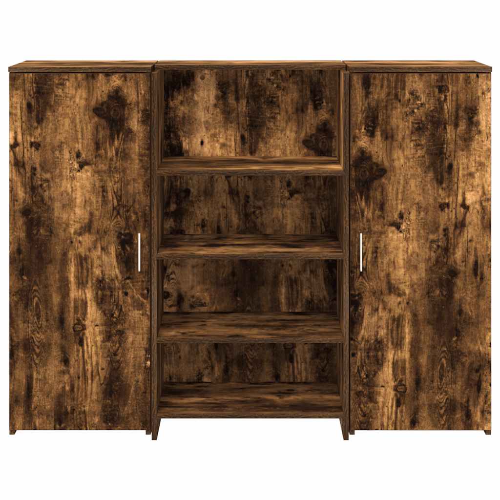 vidaXL Empfangstheke Räuchereiche 135x50x103,5 cm Holzwerkstoff - Image 5