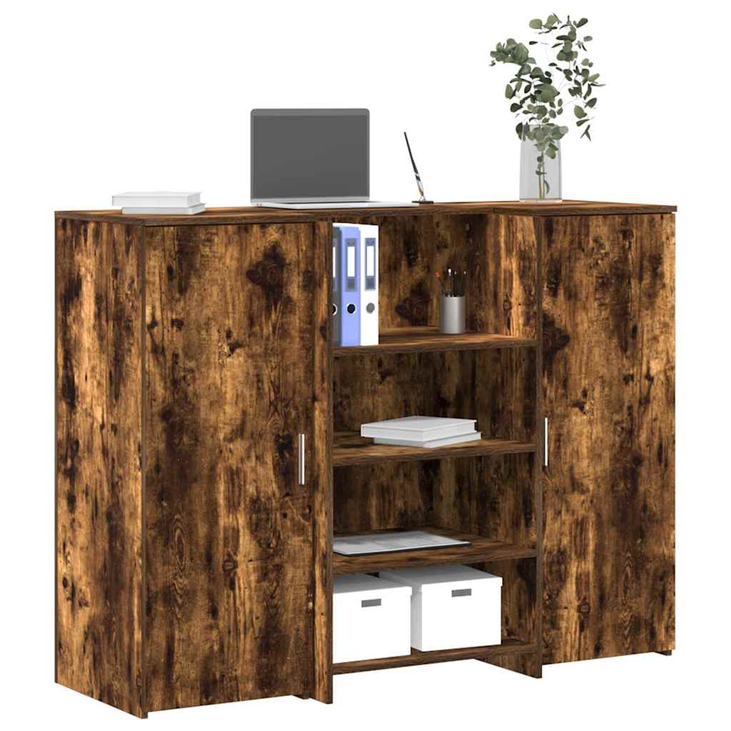 vidaXL Bureau de réception chêne fumé 135x50x103,5cm bois d'ingénierie