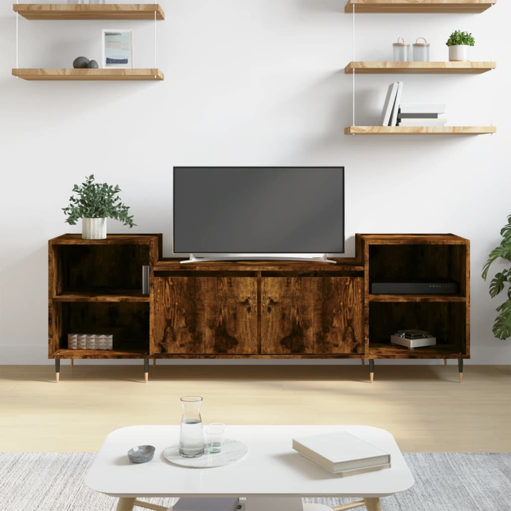 vidaXL Mueble para TV madera contrachapada roble ahumado 160x35x55 cm