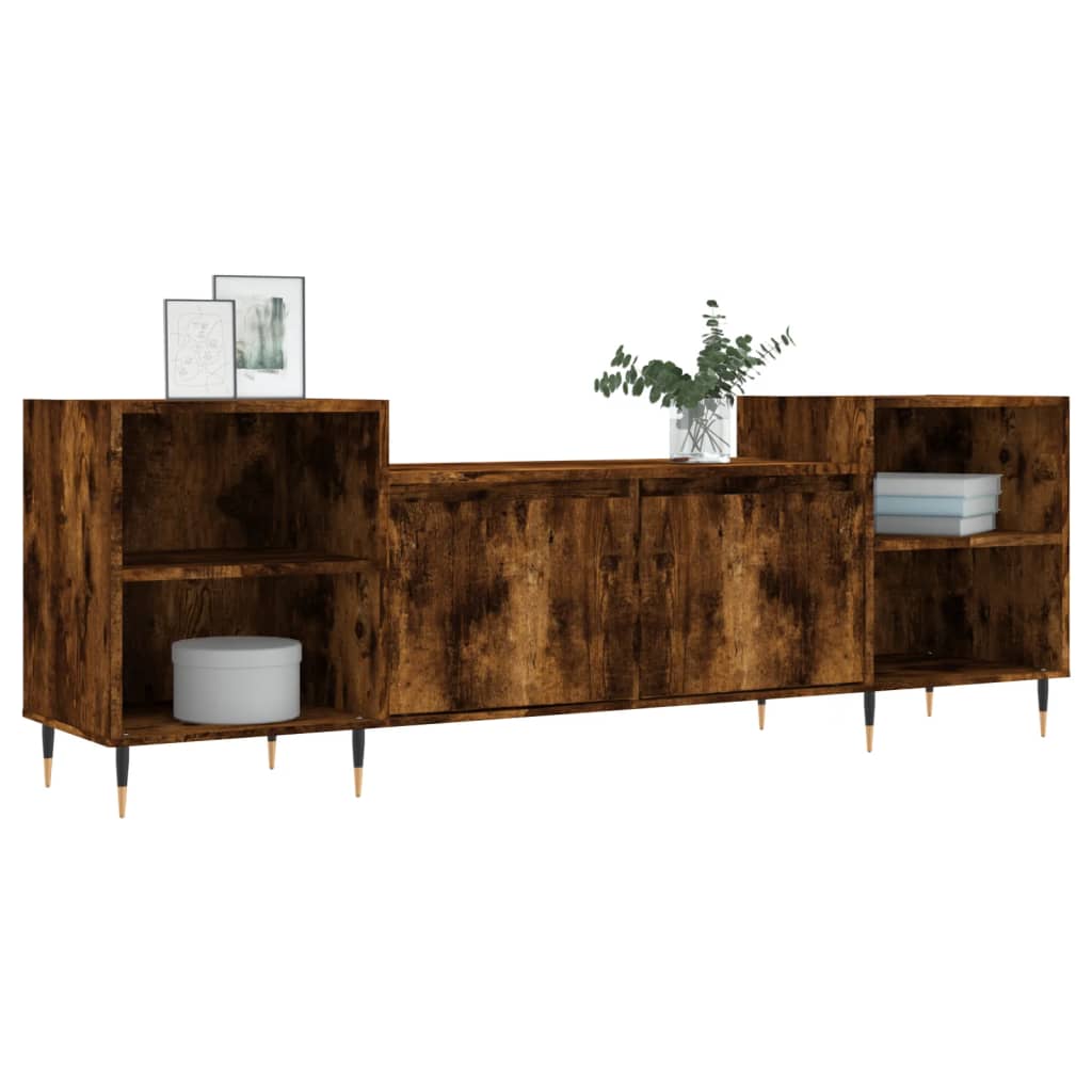 vidaXL Mueble para TV madera contrachapada roble ahumado 160x35x55 cm - Image 3