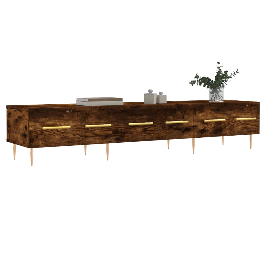vidaXL Mueble de TV madera de ingeniería roble ahumado 150x36x30 cm - Image 3