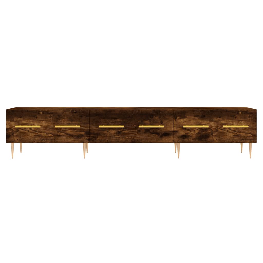 vidaXL Mueble de TV madera de ingeniería roble ahumado 150x36x30 cm - Image 5